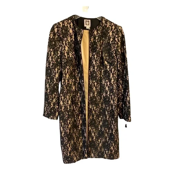 Anne Klein | Jackets & Coats | Anne Klein Black Lace Dress Coat | Poshmark